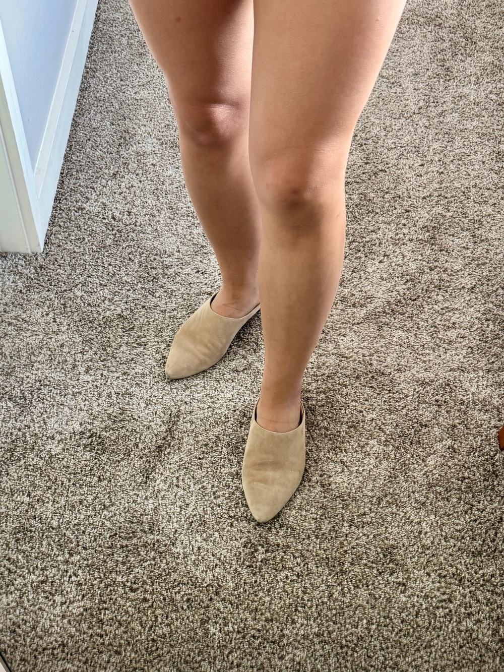 Vince Tan Suede Pointed Backless Mules - Picture 4 of 4
